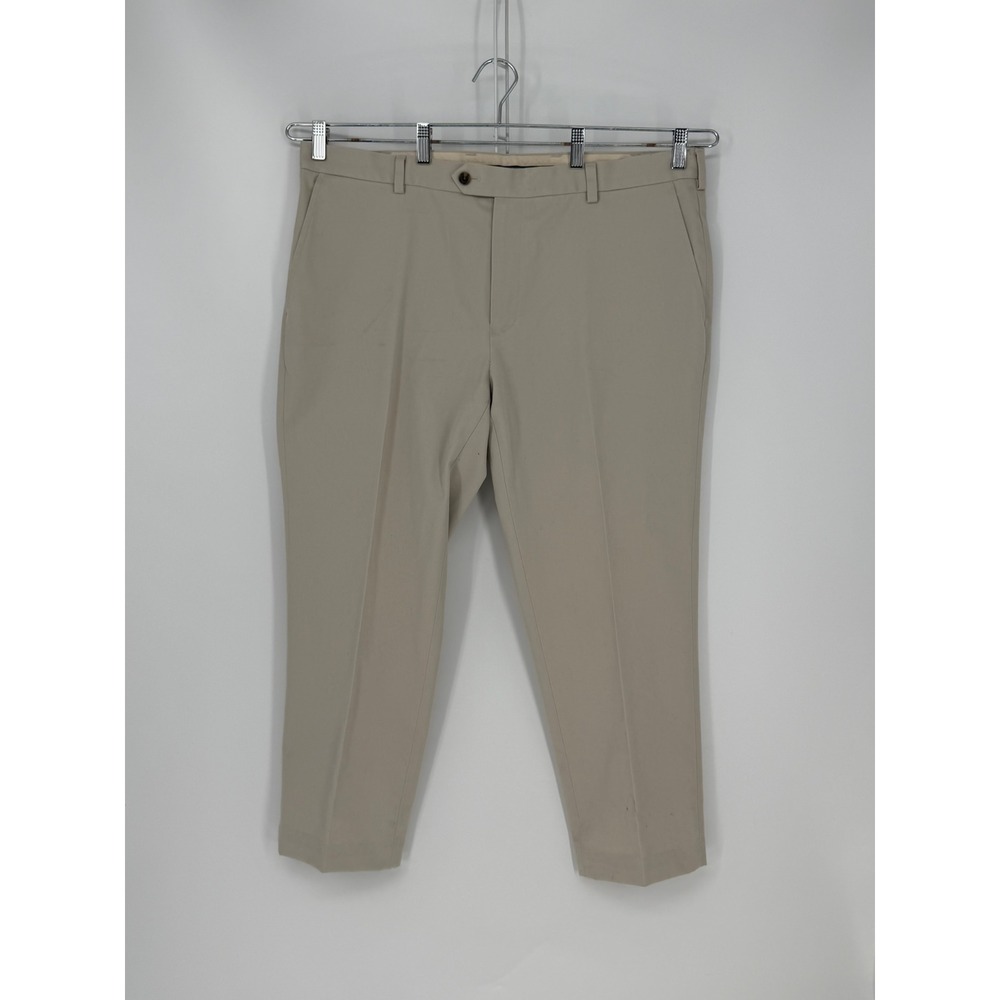 Brooks Brothers Advantage Chino Mens 40x30 Beige Milano Slim Fit Cotton Business